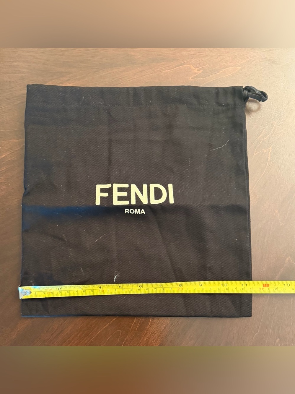 Fendi Black Drawstring Dust Bag - Men's Accessory 11.5x11.5